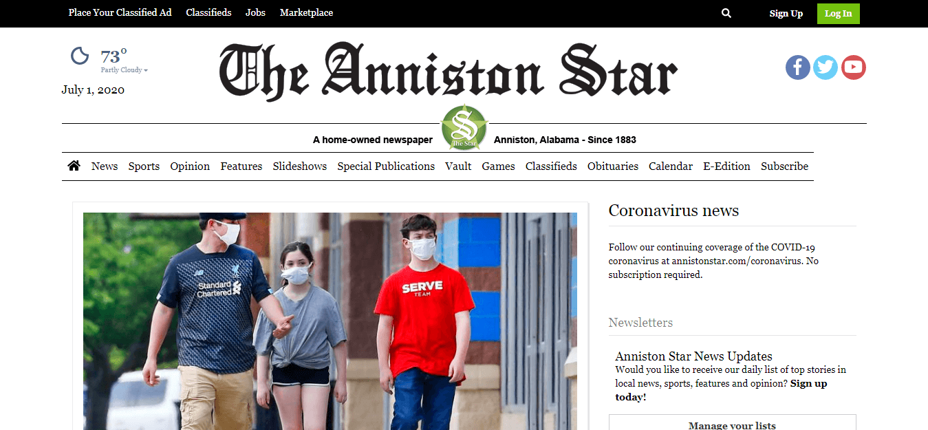 Alabama Newspapers 14 The Anniston Star website