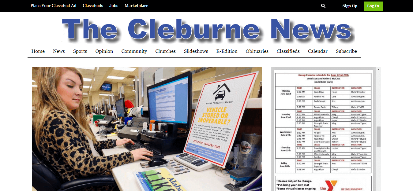 Alabama Newspapers 16 Heflin Cleburne News website