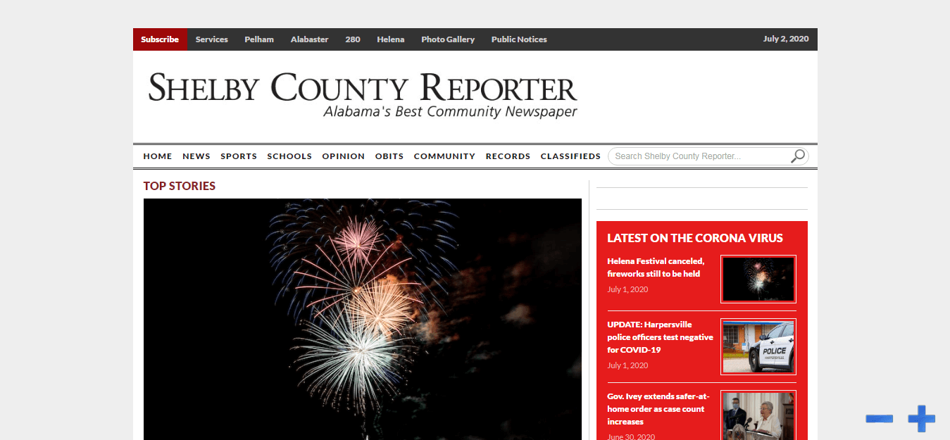 Alabama Newspapers 29 Shelby County Reporter website