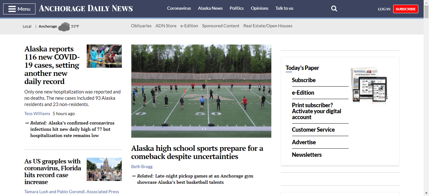 Alaska Newspapers 01 Anchorage Daily News Website