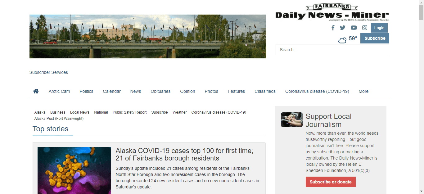 Alaska Newspapers 02 Fairbanks Daily News Miner website