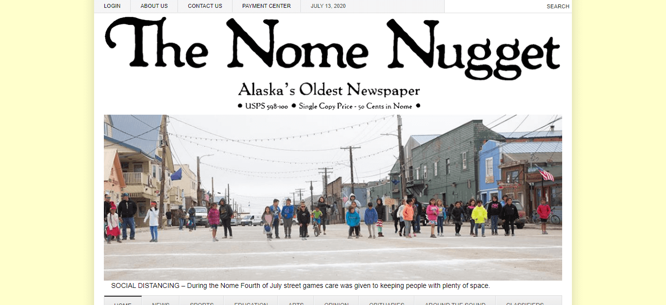 Alaska Newspapers 11 Nome Nugget website