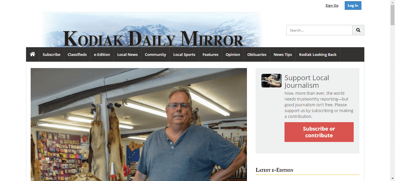 Alaska Newspapers 14 Kodiak Daily Mirror website