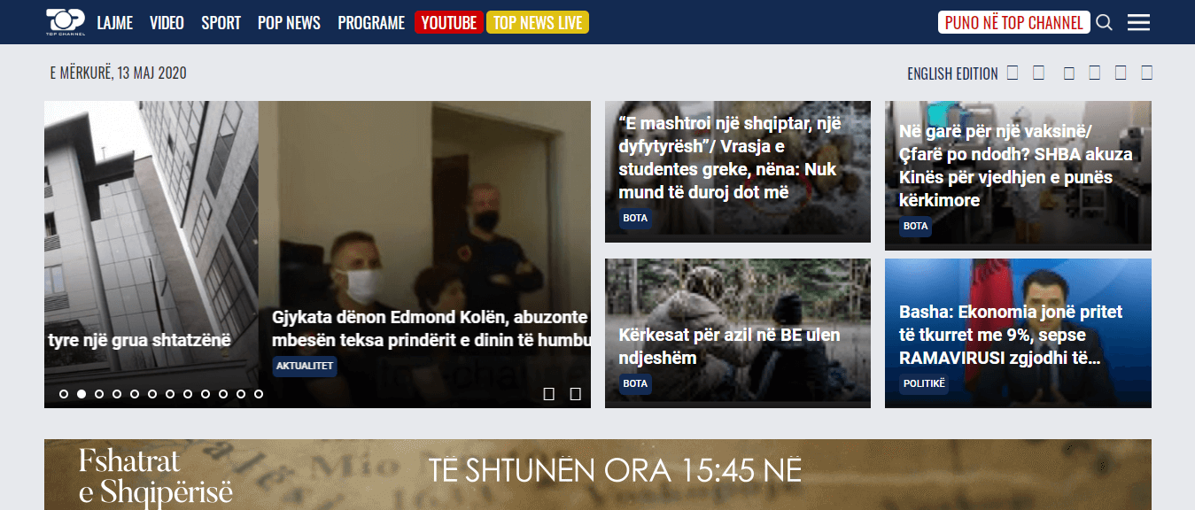 Albanian Newspapers 10 Top Channel Website