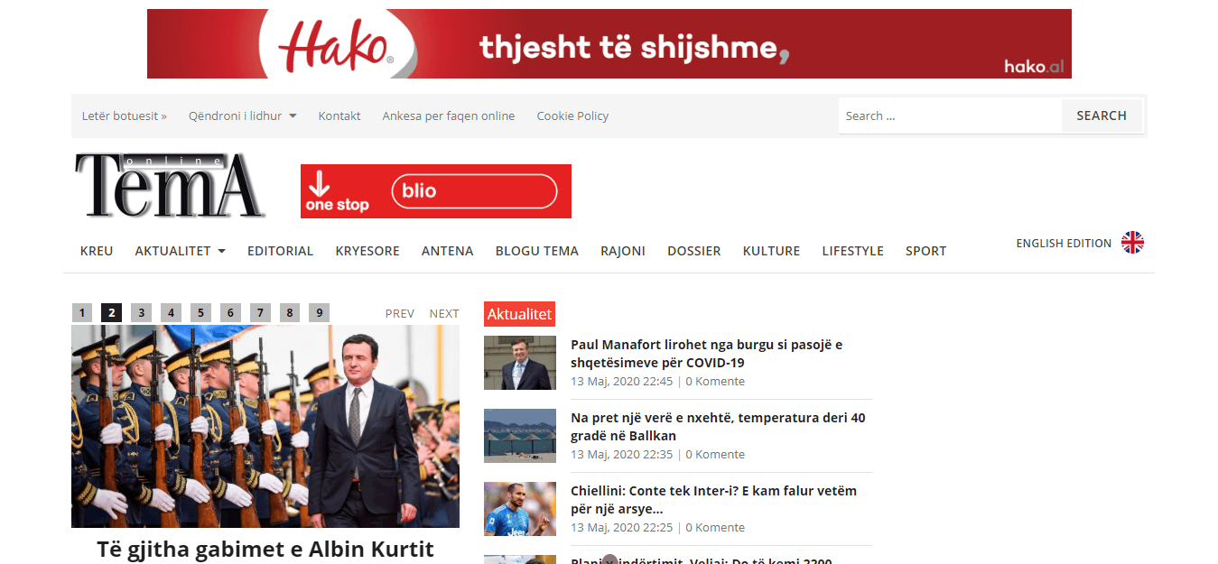 Albanian Newspapers 13 Gazeta Tema Website