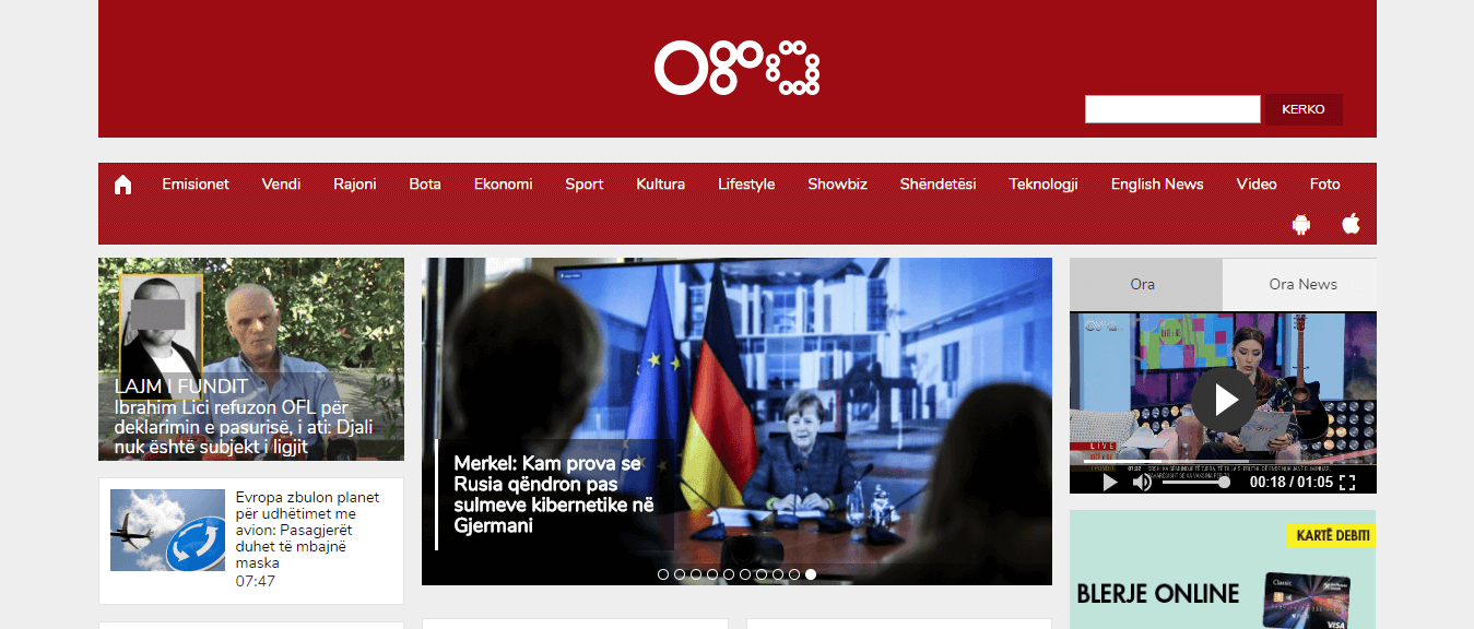 Albanian Newspapers 14 Ora News Website