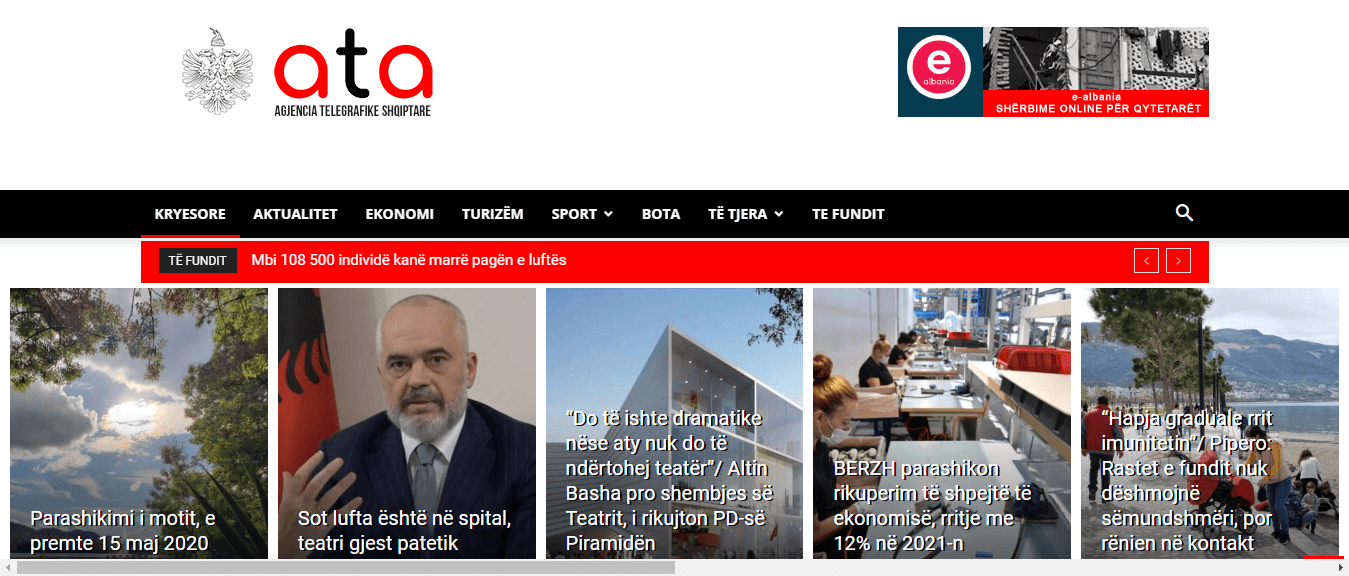 Albanian Newspapers 21 Albanian Telegraphic Agency Website