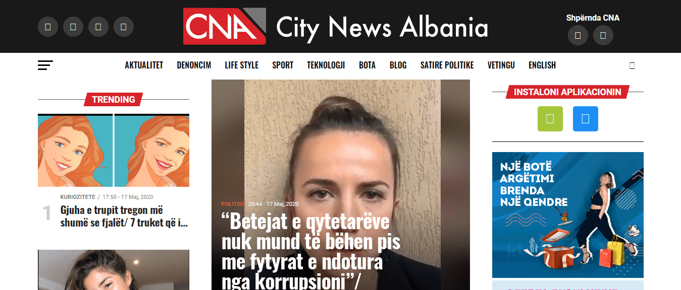 Albanian Newspapers 22 City News Albania Website