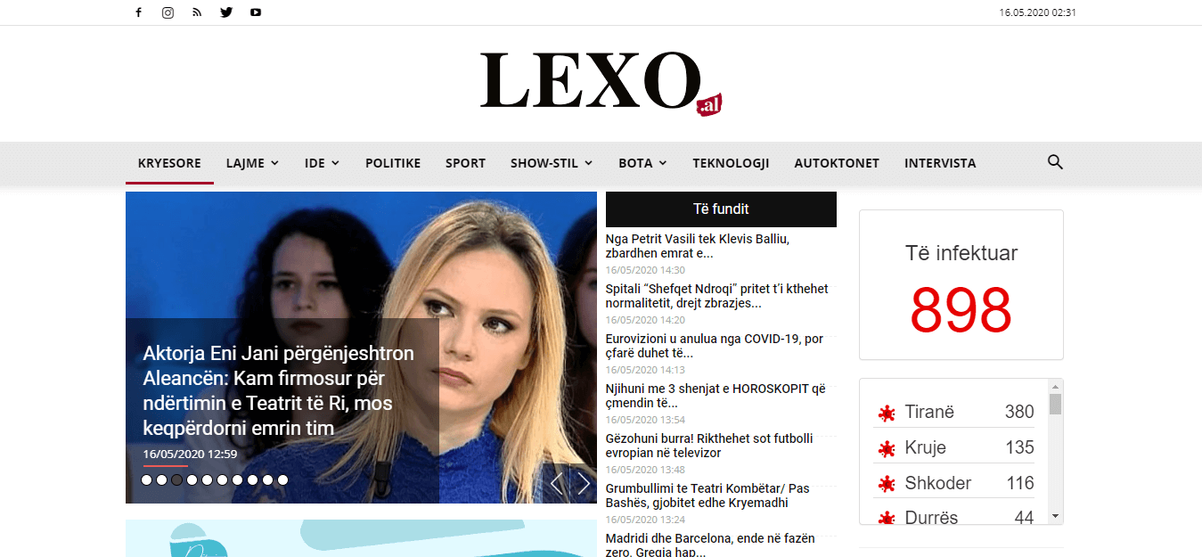Albanian Newspapers 32 Lexo Website