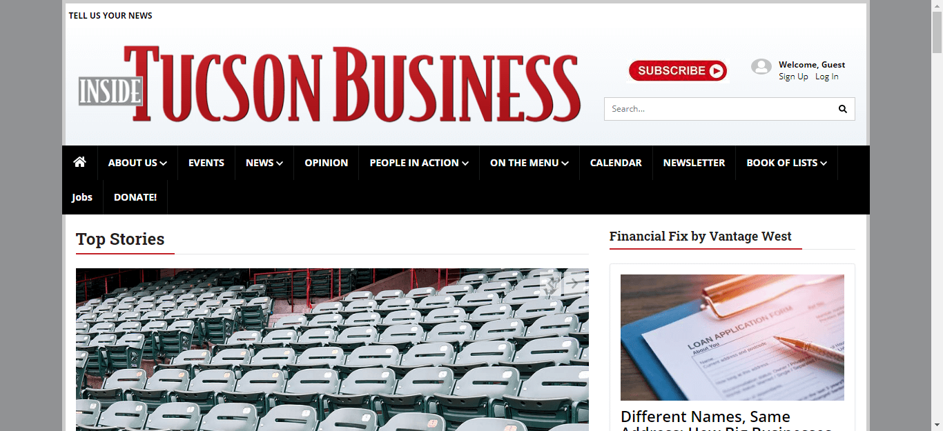 Arizona Newspapers 27 Inside Tucson Business website