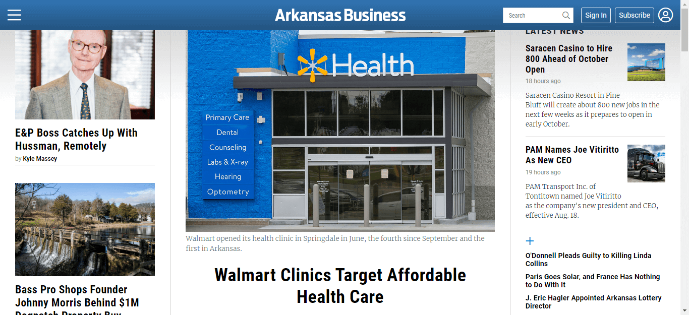 Arkansas Newspapers 13 Arkansas Business website