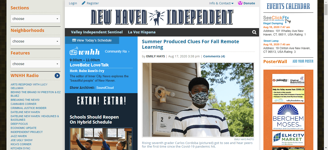 Connecticut Newspapers 20 New Haven Independent website