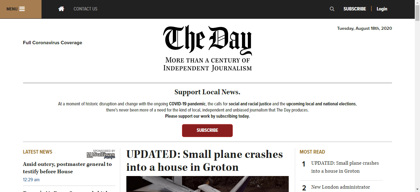 Connecticut Newspapers 21 The Day website