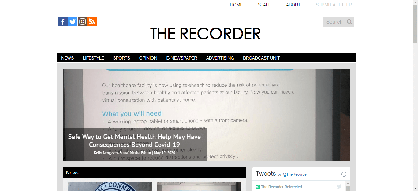 Connecticut Newspapers 22 The Recorder website