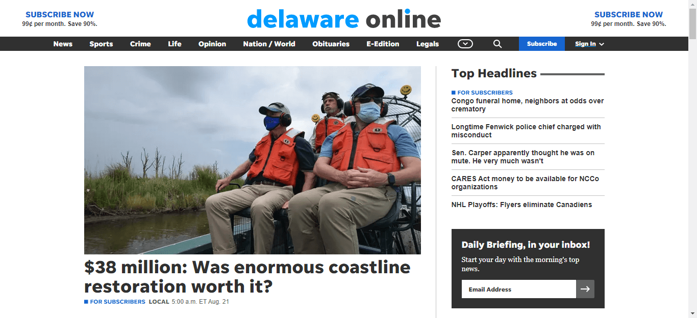 Delaware Newspapers 01 News Journal website