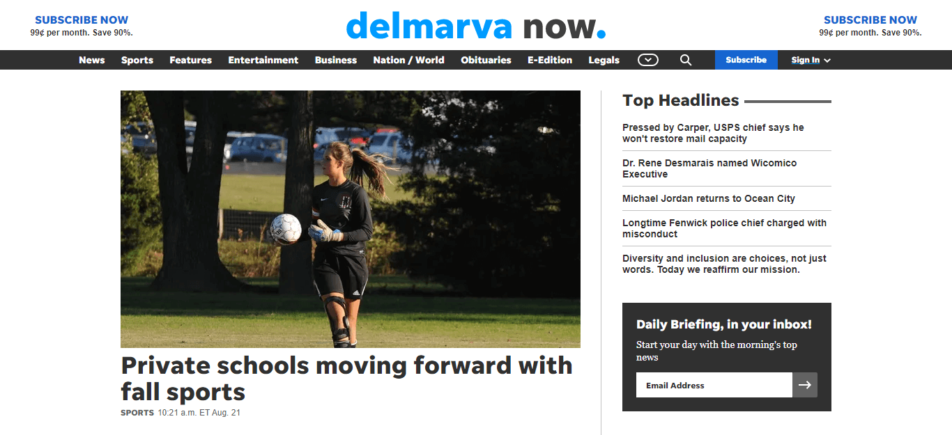 Delaware Newspapers 02 Delmarva Now website