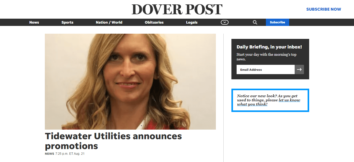 Delaware Newspapers 08 Dover Post website