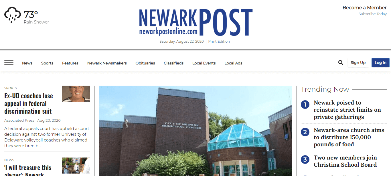 Delaware Newspapers 09 Newark Post website