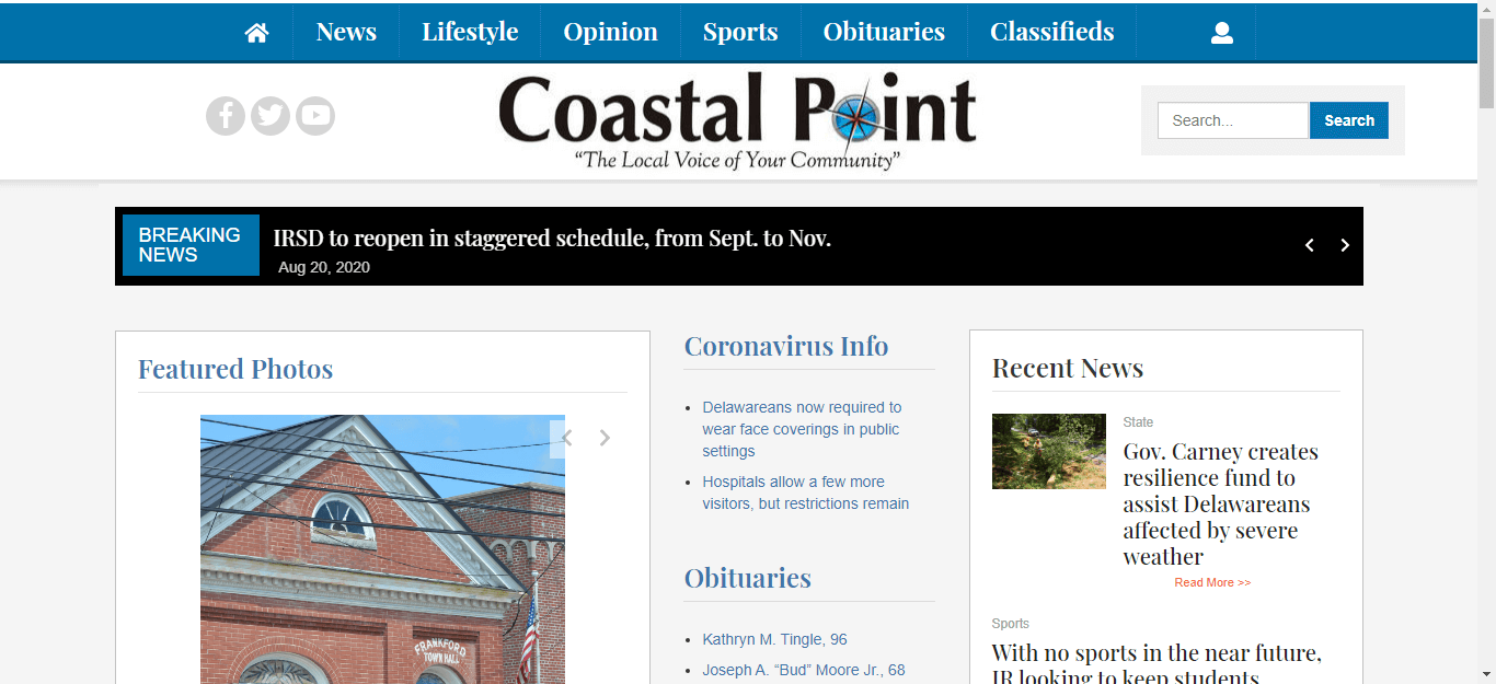 Delaware Newspapers 11 Coastal Point website