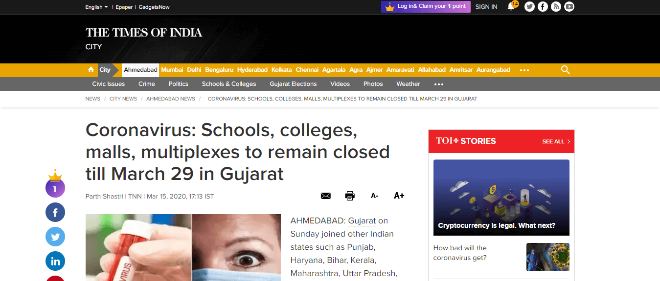 Gujarati Newspapers 13 Gujarati News TOI Website