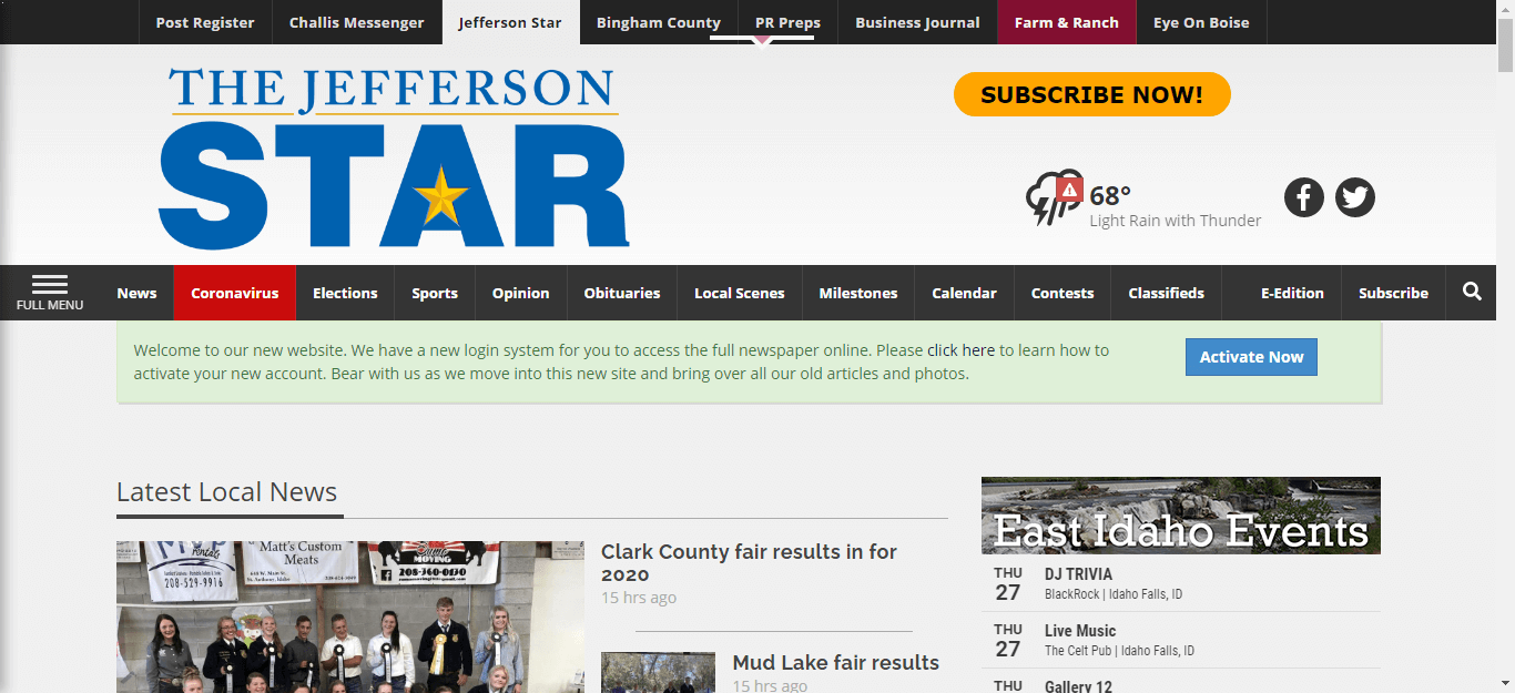 Idaho Newspapers 20 Jefferson Star website