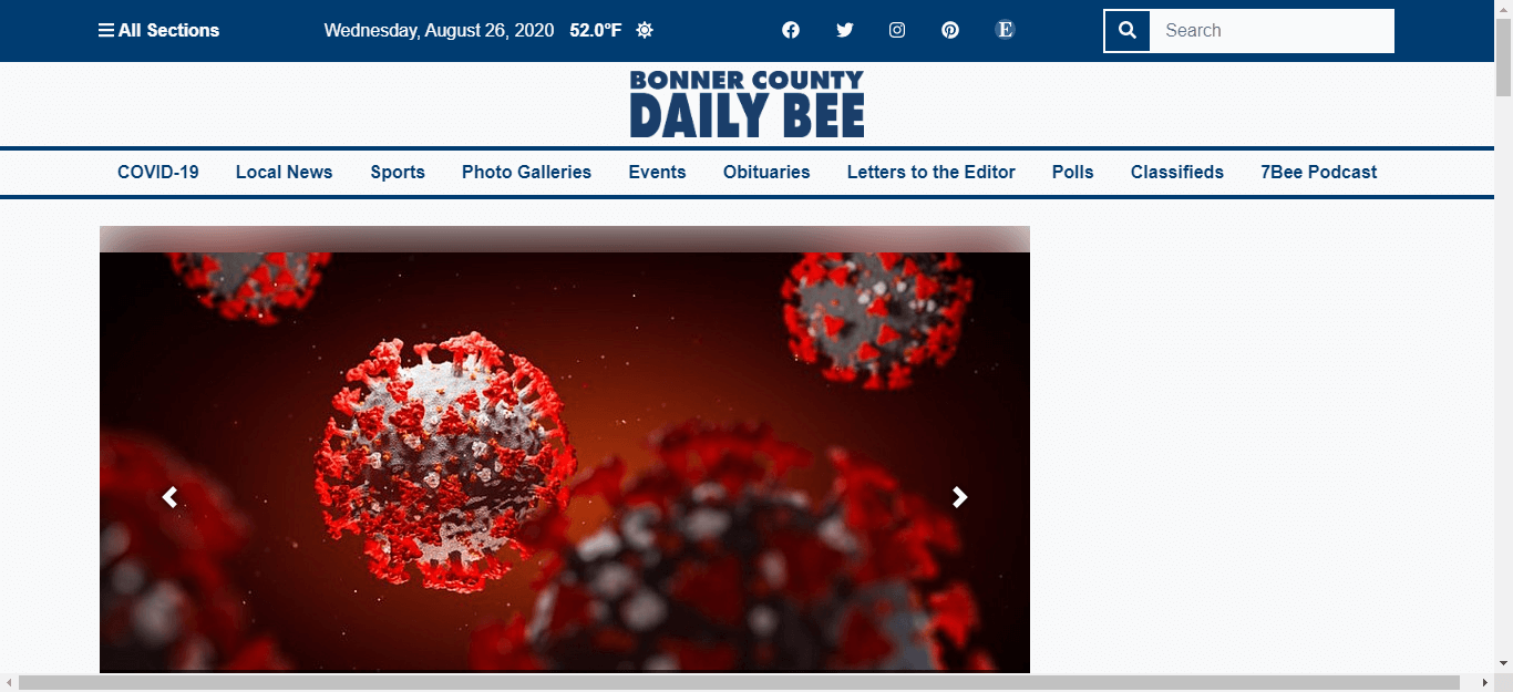 Idaho Newspapers 24 Bonner County Bee website