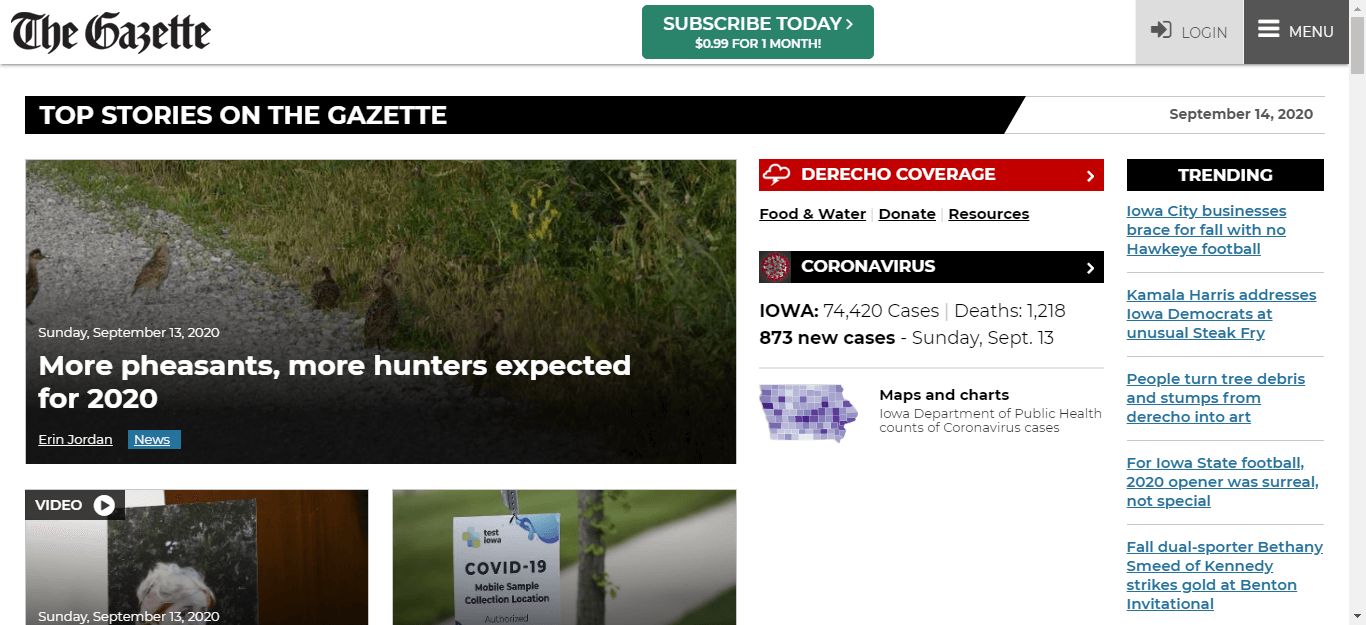 Iowa Newspapers 02 The Gazette website