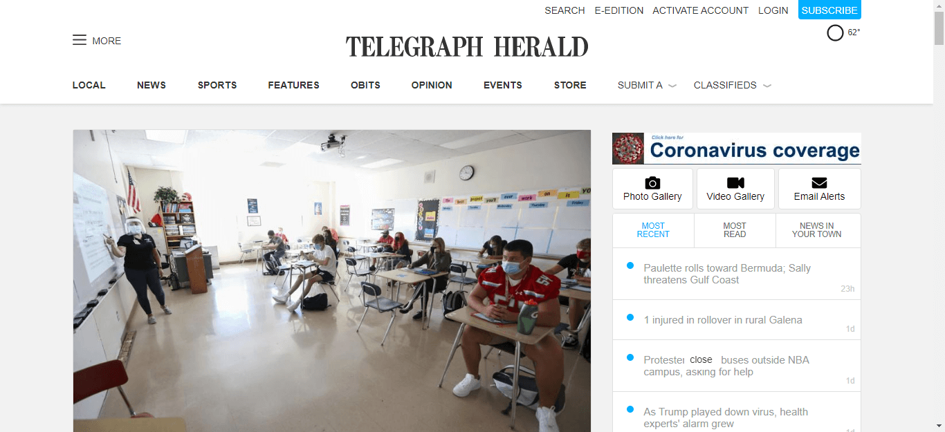 Iowa Newspapers 09 Telegraph Herald website