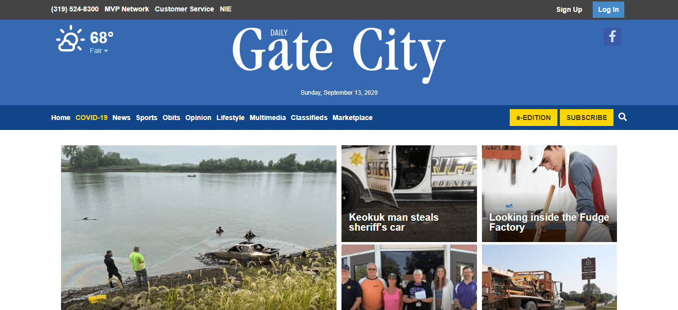 Iowa Newspapers 21 Keokuk Gate City website
