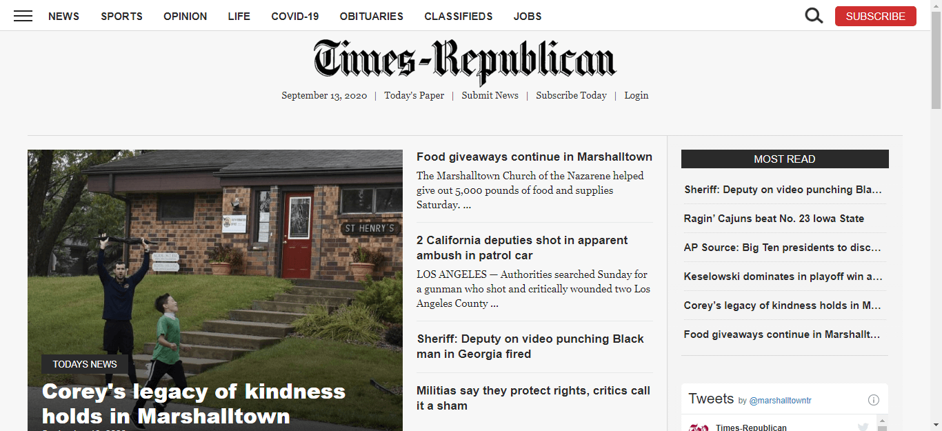 Iowa Newspapers 25 Times Republican website