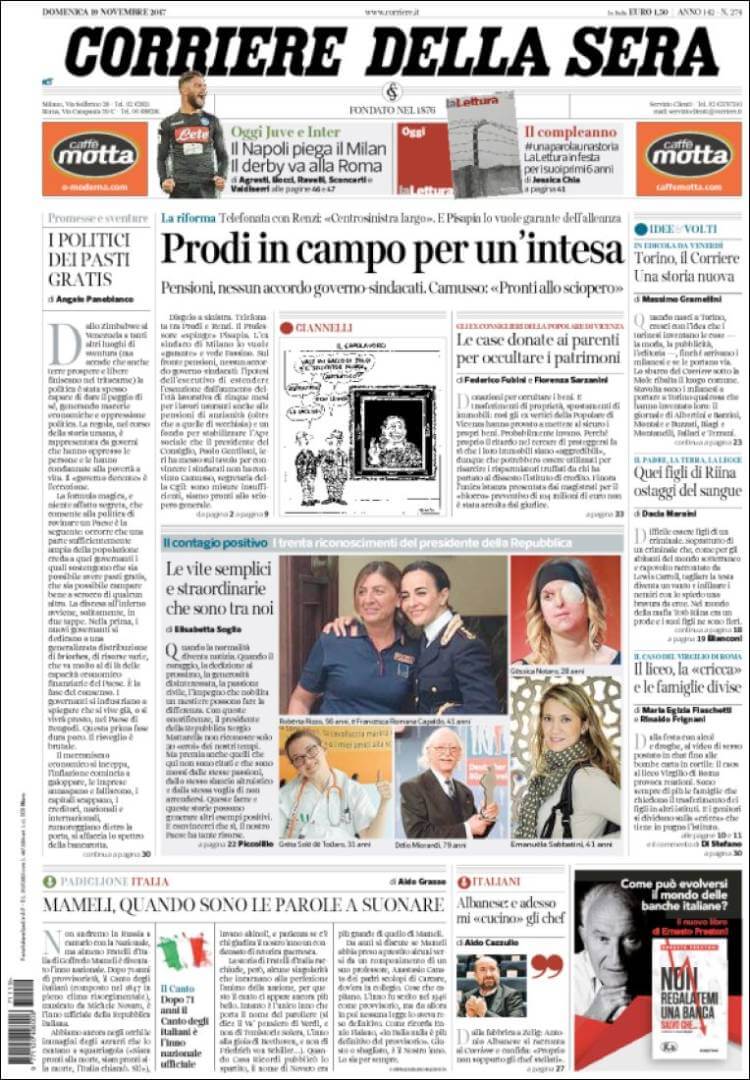 Italian newspapers 1 Corriere Della Sera