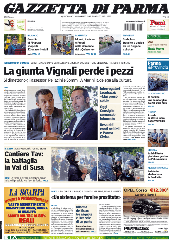 Italian newspapers 38 Gazzetta di Parma