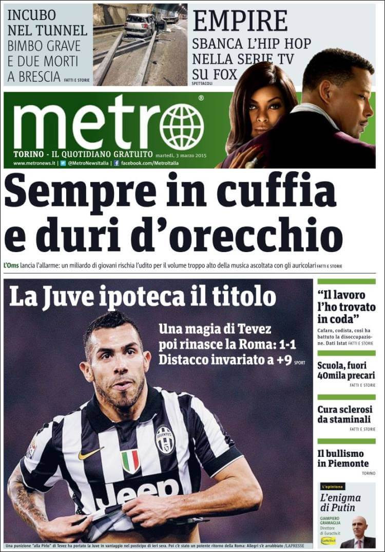 Italian newspapers 5 Metro