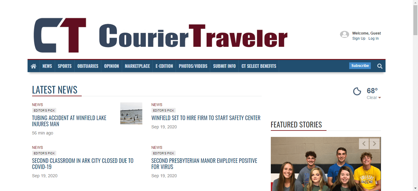 Kansas Newspapaers 23 Winfield Courier Traveler website