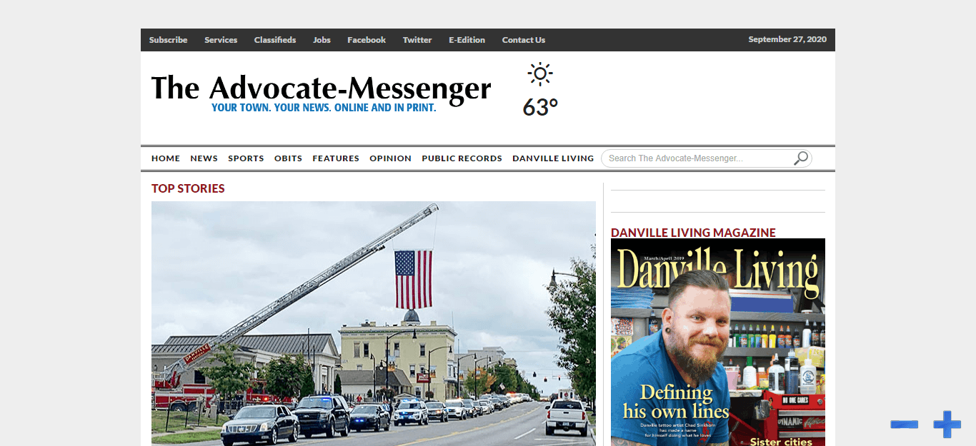 Kentucky Newspapers 27 Advocate Messenger website