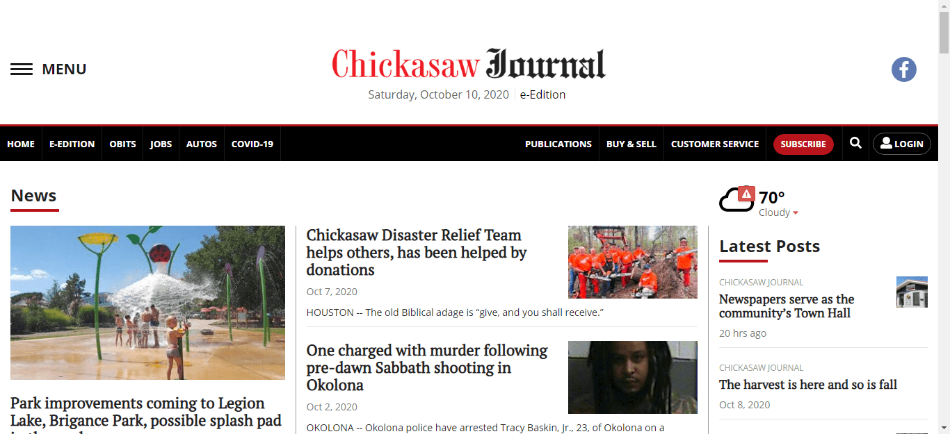 Mississippi Newspapers 05 Chickasaw Journal website