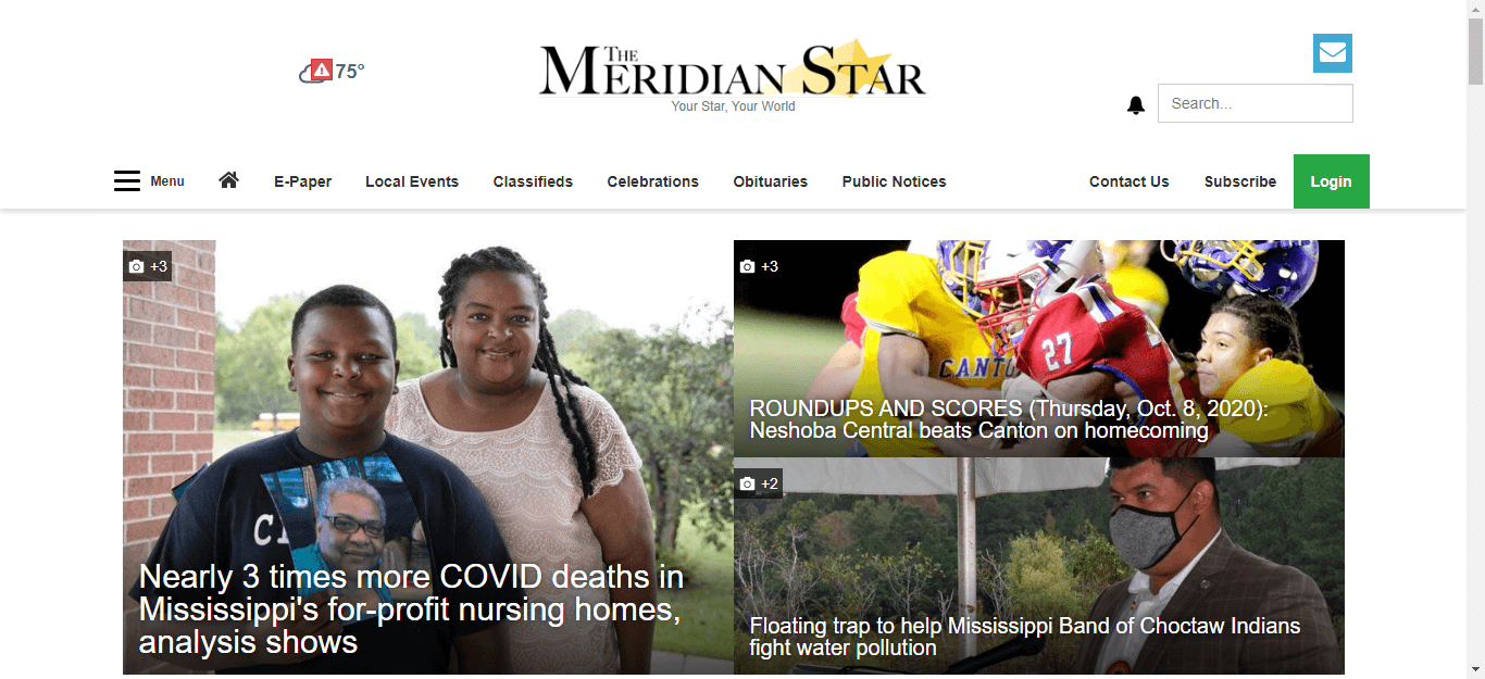 Mississippi Newspapers 16 The Meridian Star website