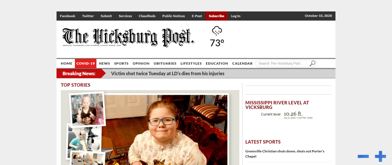 Mississippi Newspapers 19 The Vicksburg Post website