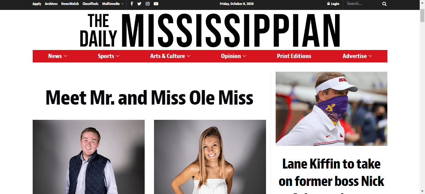 Mississippi Newspapers 26 Daily Mississippian website