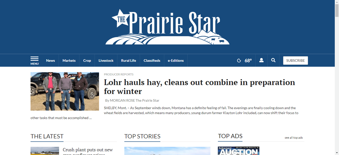 Montana Newspapers 15 Prairie Star website