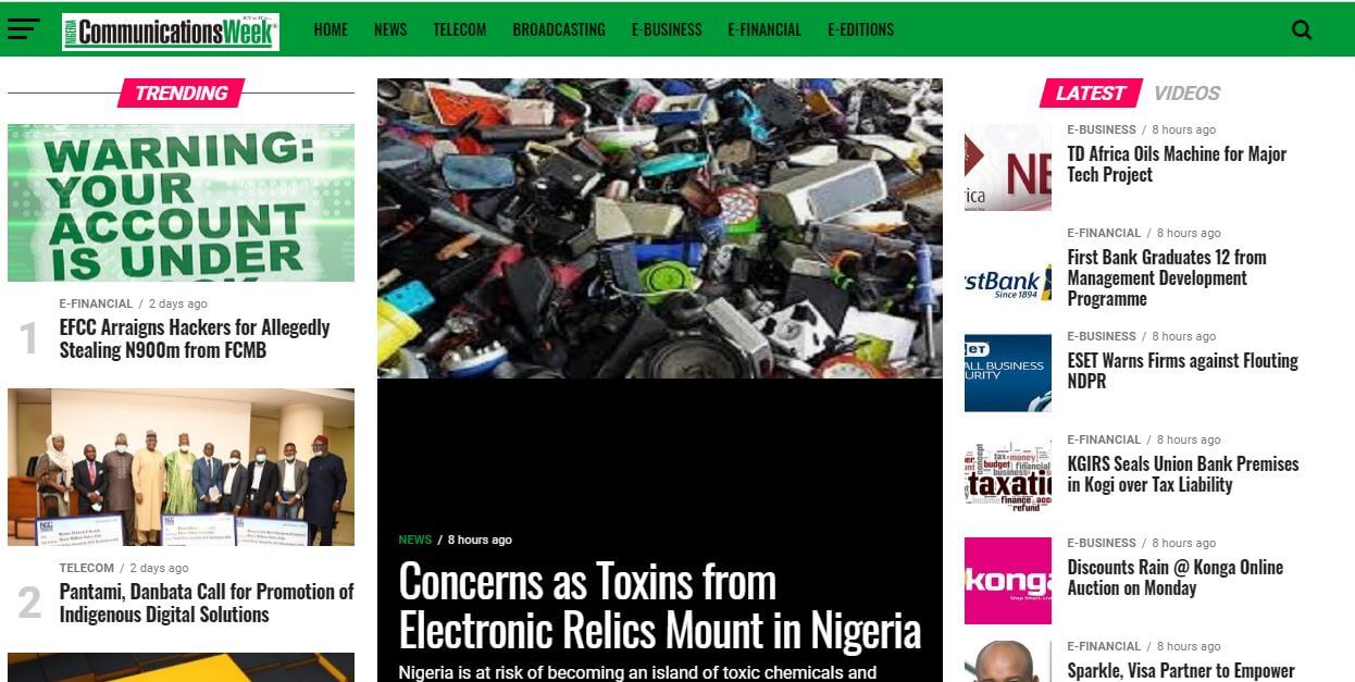 Nigeria 18 Nigeria CommunicationsWeek website