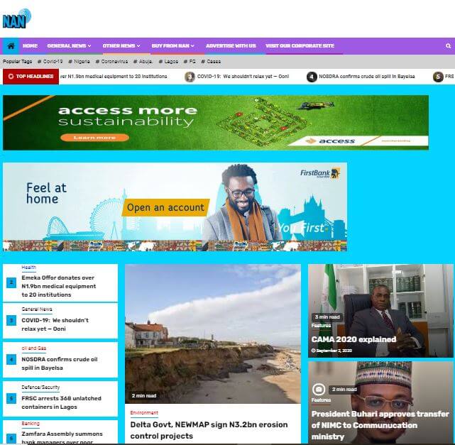 Nigeria 29 News Agency of Nigeria website