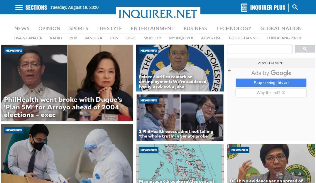 Philippines 2 Philippine Daily Inquirer website