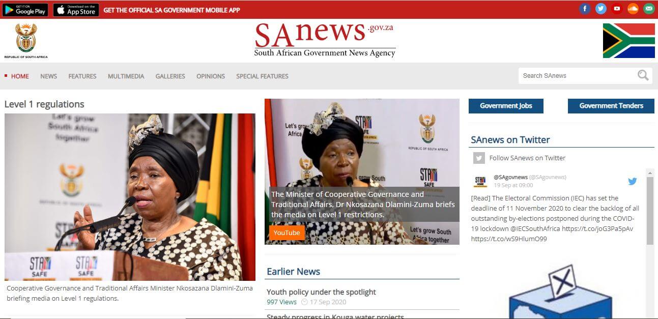 South Africa 55 SA News website