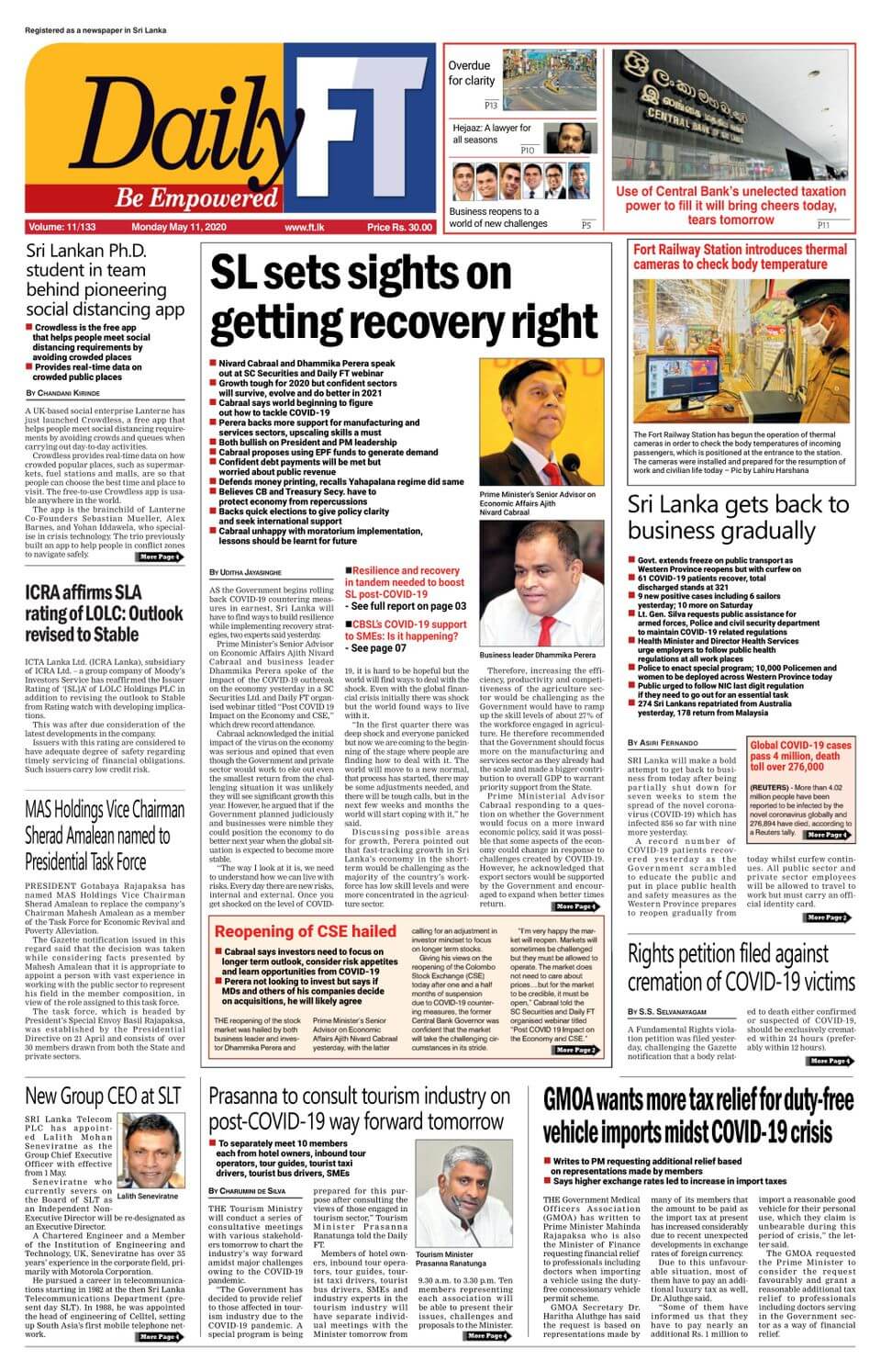 Srilanka Newspapers 16 Daily FT