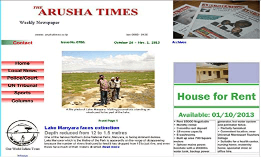 Tanzania newspapers 17 Arusha times