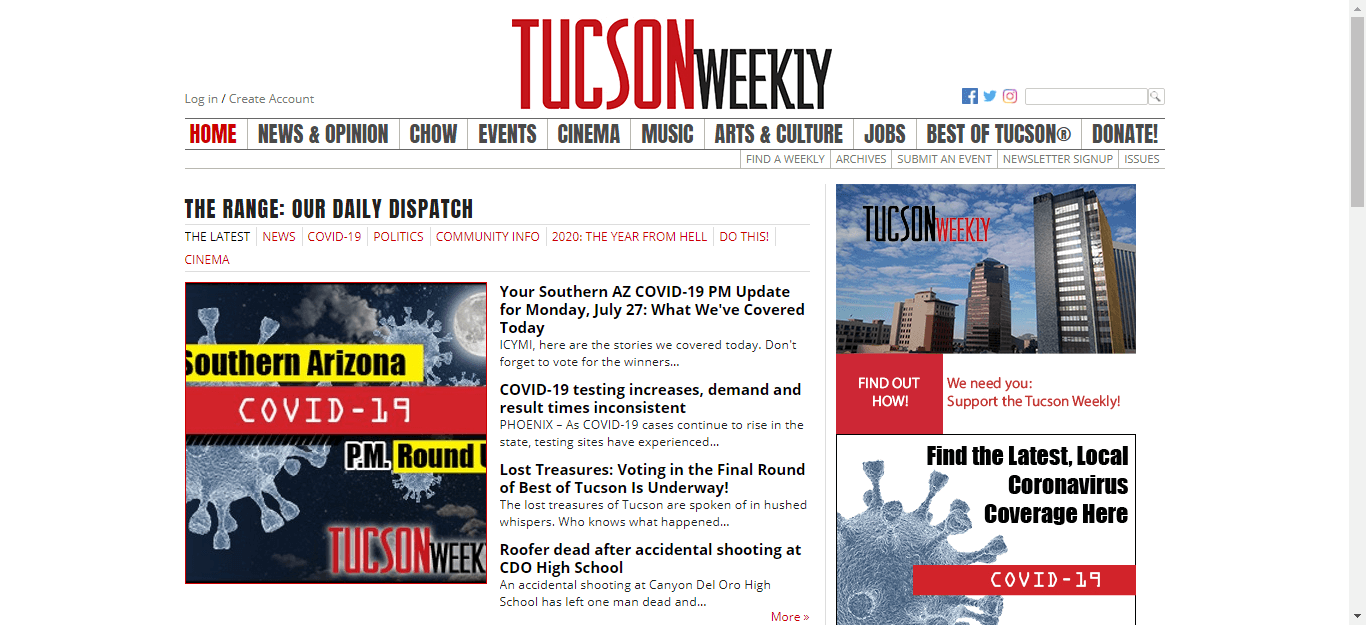 Tucson Newspapers 01 Tucson Weekly website