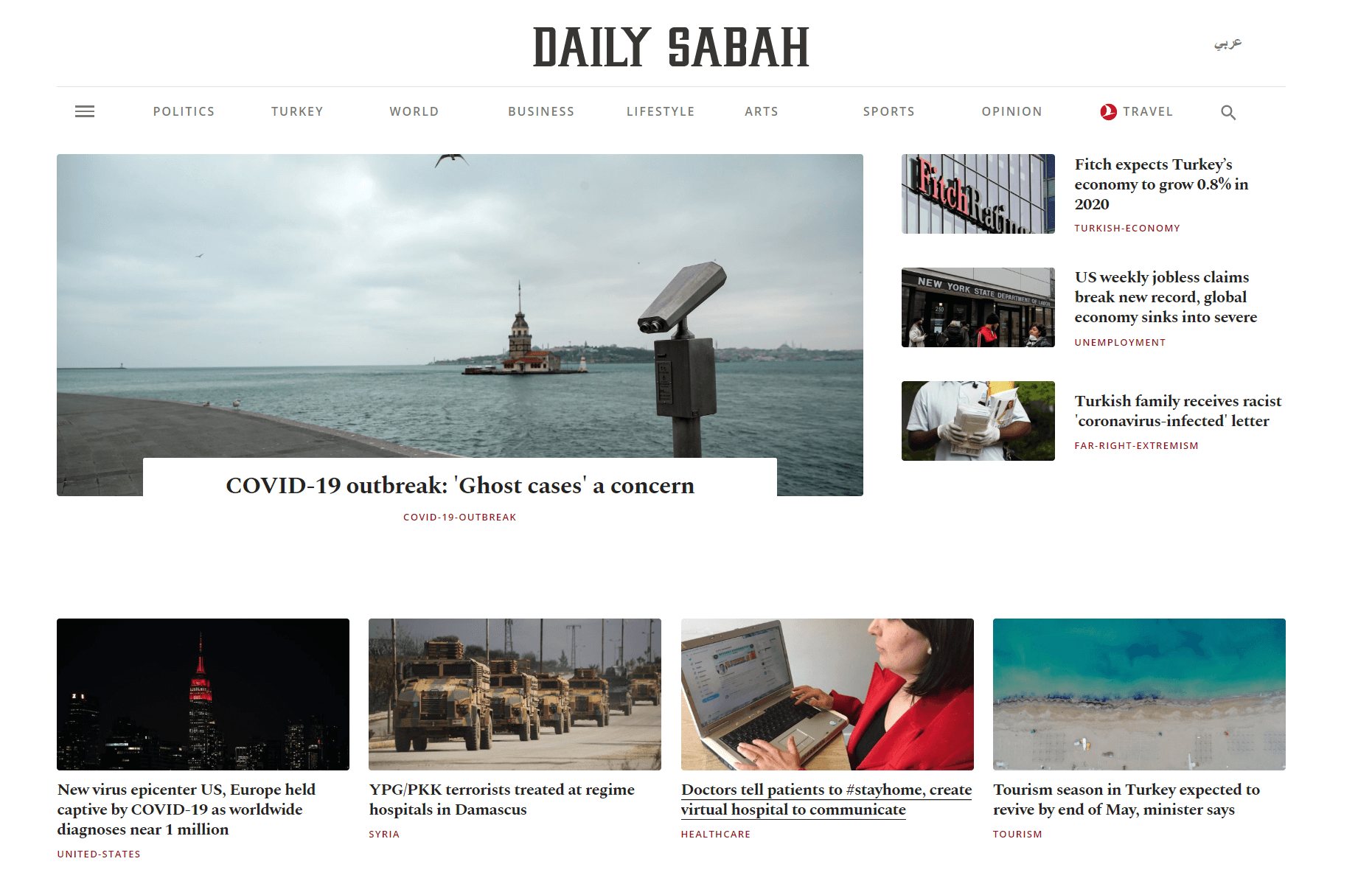 Turkish English Newspapers 2 Daily Sabah Website