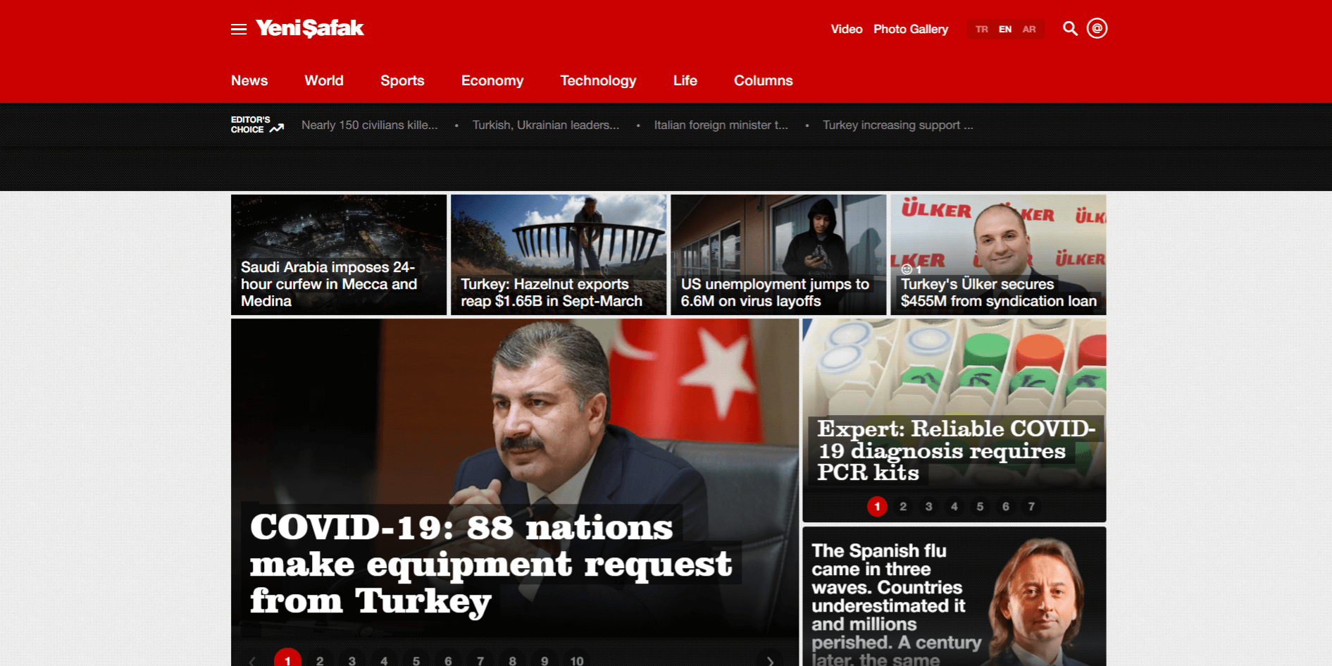 Turkish English Newspapers 3 Yeni Safak Website