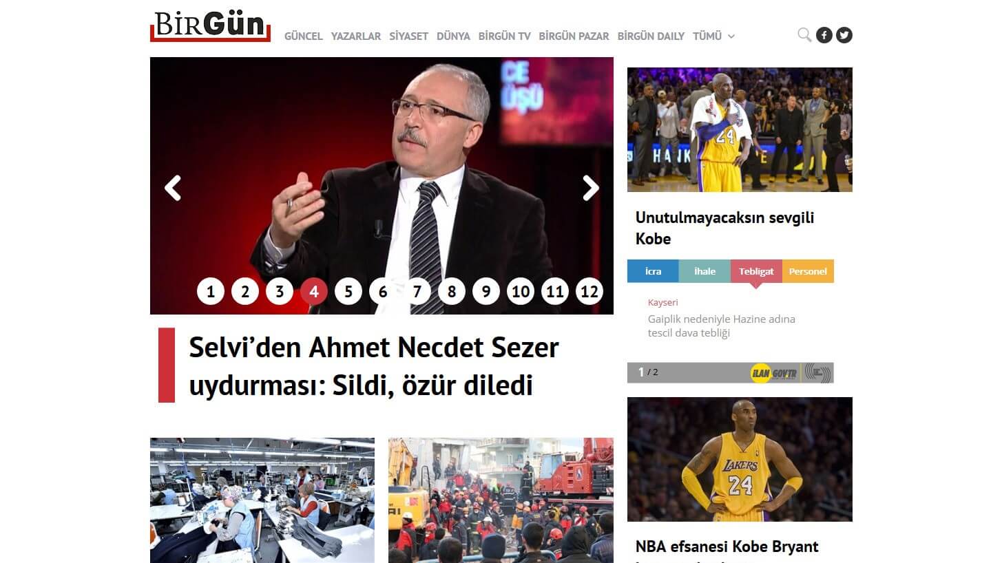 Turkish Newspapers 22 BirGun Website
